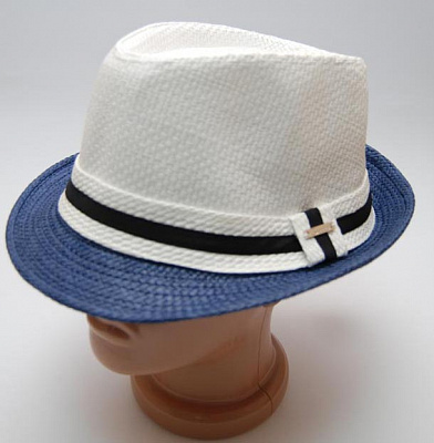 Шляпа Гавайский Пижон (белая с синими полями)