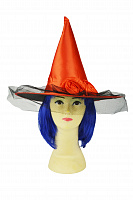 Товары для праздника|Карнавальные шляпы|Шляпа ведьмы|Шляпа ведьмы атлас (красная)