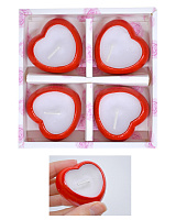 Набір свічок Серця червоні 4шт