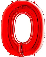 Шар цифра 0 фольга 90см люкс (красная) Шар цифра 0 фольга 90см люкс (красная)