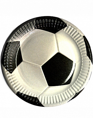 Тарелки праздничные Футбол (черно-белые) 6шт - фото 1 | 4Party