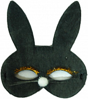 Товары для праздника|Маски карнавальные|Детские маски|Маска детская Кролик ткань (серая)