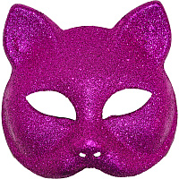 Товары для праздника|Маски карнавальные|Маска Кошка блестки (фиолетовая)