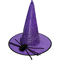 Товары для праздника|Карнавальные шляпы|Шляпа ведьмы|Колпак Ведьмы с пауком (фиолетовый)