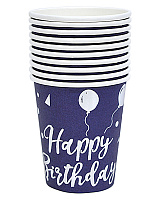 Стаканы синие HB Шарики серебро 10 шт