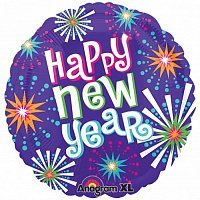 Шар фольга 21" Салюты Happy New Year Шар фольга 21" Салюты Happy New Year