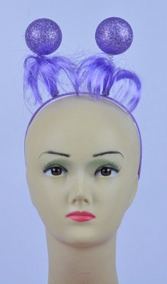Обруч шары с волосами (фиолетовый)