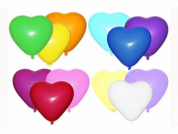 Воздушный шар Сердце ассорти/неон 10" - фото 1 | 4Party