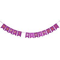 Гірлянда прапорці HB блискітки (малинова) 3 м