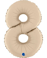 Куля цифра 8 фольгована 90см Slim (мат пудрова) Куля цифра 8 фольгована 90см Slim (мат пудрова)