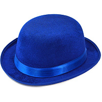 Товары для праздника|Карнавальные шляпы|Котелки и цилиндры|Котелок ткань синий
