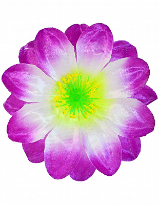 Заколка цветок гибискуса (бело-фиолетовый)