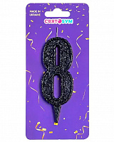 Свеча цифра 8 (черная)