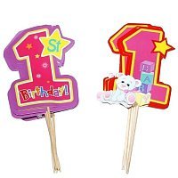 Пика для канапе 1st birthday девочка Пика для канапе 1st birthday девочка
