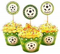 Тематические вечеринки|Футбольная вечеринка|Топперы для кексов Футбол 6