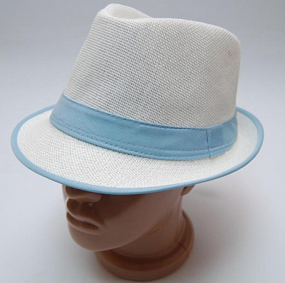 Шляпа Гавайский Пижон (белая с голубой лентой)