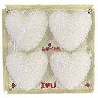 Свічки серця ажурні білі 4 од