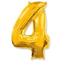 Шар цифра 4 фольга 66 см люкс (золото) Шар цифра 4 фольга 66 см люкс (золото)