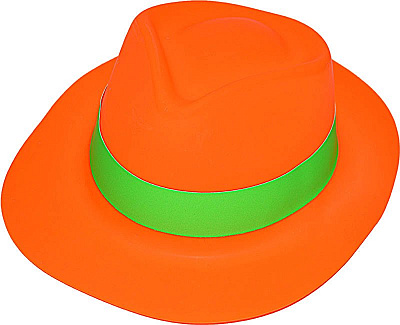 Шляпа с лентой оранжевая (пластик)