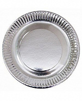 Свята |Сервировка новогоднего стола|Тарілки|Тарілки фольговані срібні 23 см