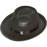 Товары для праздника|Карнавальные шляпы|Котелки и цилиндры|Шляпа Джентельмен черная с черной лентой