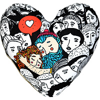 Праздники|Все на День Святого Валентина (14 февраля)|Украшения для романтиков|Подушка сердце Влюбленные в толпе