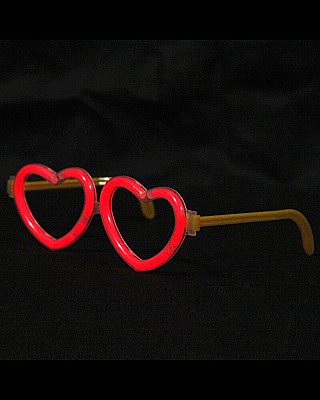 Светящиеся очки сердечки (красные)