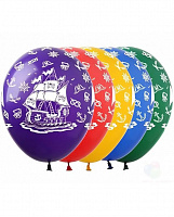 День Рождения|Пираты|Воздушные шары|Воздушный шар 30 см Пиратский корабль