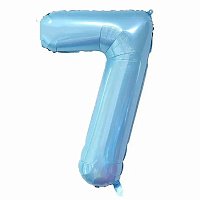 Куля цифра 7 фольгована 66 см (блакитна) Куля цифра 7 фольгована 66 см (блакитна)