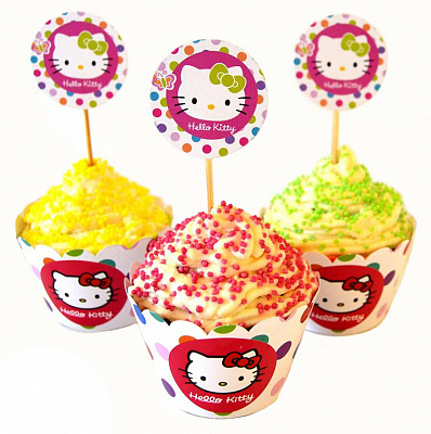 Топперы для кексов Hello Kitty 6