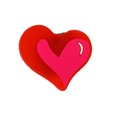 Значок сяючий Серце червоно-рожевий