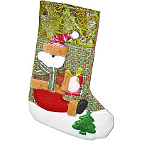 Праздники|Новогодние украшения|Новогодние носки|Носок Мишка с елкой