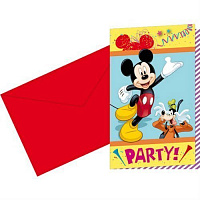 День Рождения|Микки и Минни Маус|Микки Маус|Пригласительные друзья Микки Мауса с конвертами 6 шт