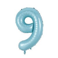 Шар цифра 9 фольга 66см (голубая) Шар цифра 9 фольга 66см (голубая)