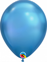 Воздушные шарики|Шары латексные|Хром и сатин|Воздушный шар хром голубой 12"