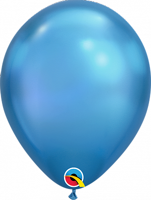 Воздушный шар хром голубой 12"