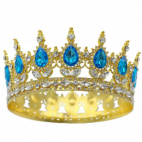 Корона золотая с голубыми камнями