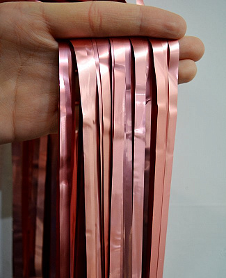 Штора фольгована сатин (рожеве золото) 2х1 м