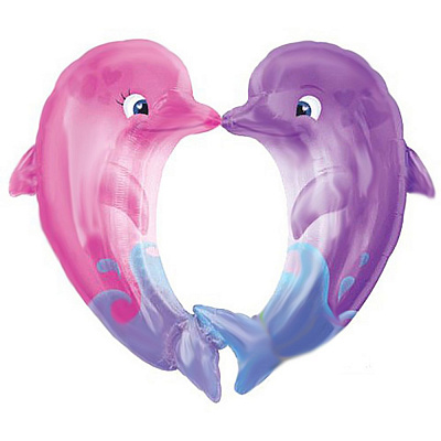 Шар фольга Влюбленные Дельфины (фигура)