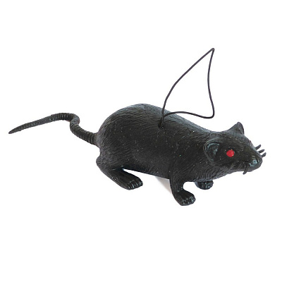 Крыса резиновая черная 10
