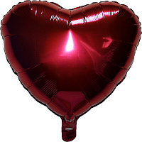 Воздушные шарики|Шары фольгированные|Сердца|Шар фольга 18" Сердце бордовое 