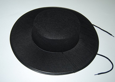 Шляпа черная с большими полями