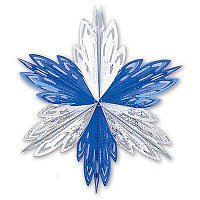 Декорация Снежинка 40 см (сине-серебряная)