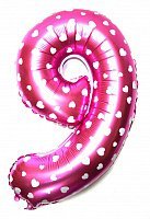Шар фольга 80 см цифра 9 (Розовая) Шар фольга 80 см цифра 9 (Розовая)