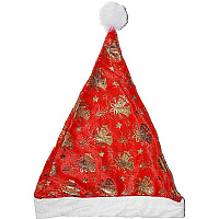 Праздники|Новогодние головные уборы|Шляпы и шапки|Шапка Дед мороз Колокольчики (красная)