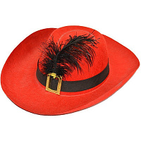 Капелюх Мушкетер червоний