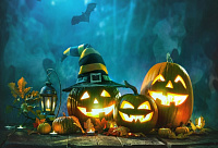 Праздники|Декорации на Хэллоуин|Баннера|Плакат Хэллоуин Тыквы 120х75