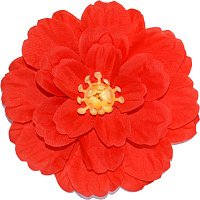 Заколка цветок пиона (красный)