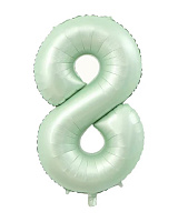 Шар цифра 8 фольга 66 см (оливковая)