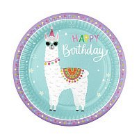Тарелки Happy Birthday Лама 10 шт Тарелки Happy Birthday Лама 10 шт